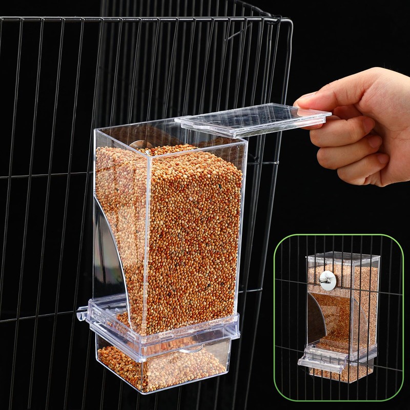 Yaomiao 4 Pcs No Mess Bird Feeders Automatic Parrot Water