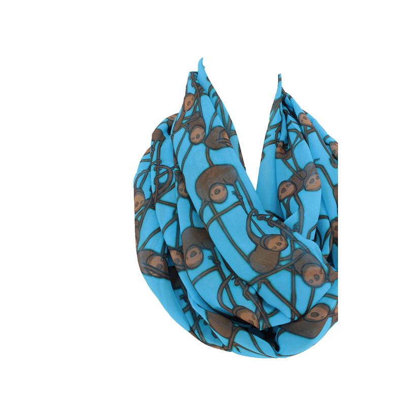 Etwoa 's Blue Perezoso Patrón Infinity Bufanda
