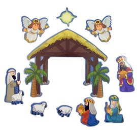 Children's Christmas Nativity Flexible Magnet Set for Sunday School Storytelling, 4 Inch