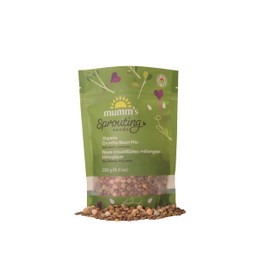 Organic Crunchy Bean Mix, Mumm's Sprouting Seeds, Large Size - 250 Grams, Non-GMO - Produced in Canada - Crunch Blend of Peas, Lentils & Garbanzos - High Germination Rate