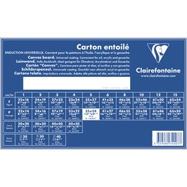 Clairefontaine 34003C 3mm Landscape Canvas - 35 x 24 cm - Ideal for Wet Techniques - Practical and Easy to Use - White