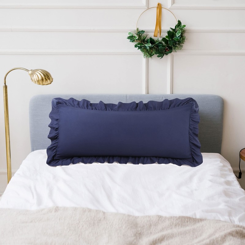 PiccoCasa Brushed Ruffle Pillowcases Soft Breathable Pillow Cases with Envelope
