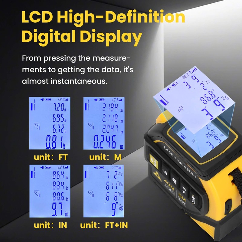 Edovaf 4 in 1 Laser Tape Measure with Level and