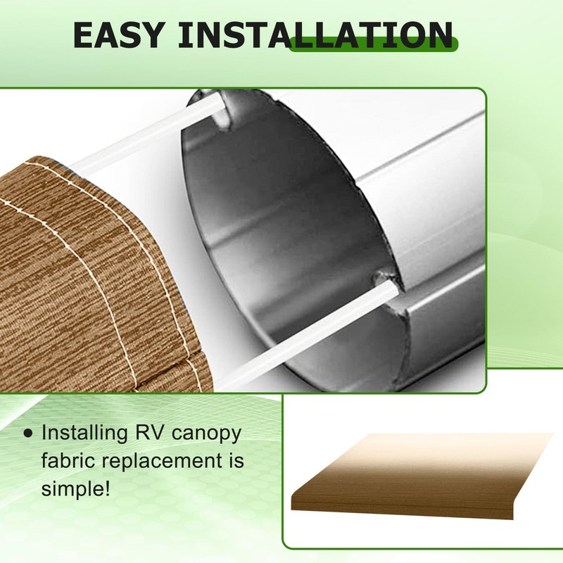 SCITOO RV Awning Fabric Replacement Heavy-Duty Weatherproof Vinyl Universal Camper