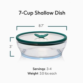 Anyday 7-Cup Glass Microwave Steamer for Vegetables – BPA-Free Glass Vegetable Steamer Bowl with Vented Lid, Healthy Microwave Cooking Container for Broccoli, Veggies, Meal Prep (Clear Kale)