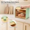 Thalomely Bread Box for Kitchen Countertop, Double Layer Bamboo Bread