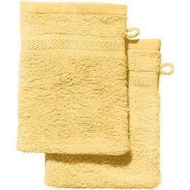 REDBEST Chicago Wash Mitt Pack of 2 Light Yellow Size 15 x 21 cm - Absorbent, Durable, Ideal for Travel, Sports (Other Colours)
