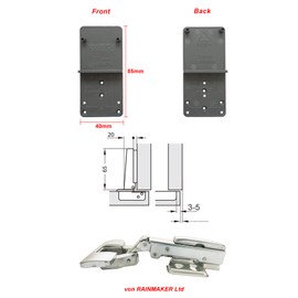 LOOTICH 105 Degree Fixed-On Corner Stop Pot Hinge Standard Hinges with Automatic Closing Integrated Hydraulic Damping Hinges Kitchen Cabinet Wardrobe Cabinet Door Furniture Pack of 2