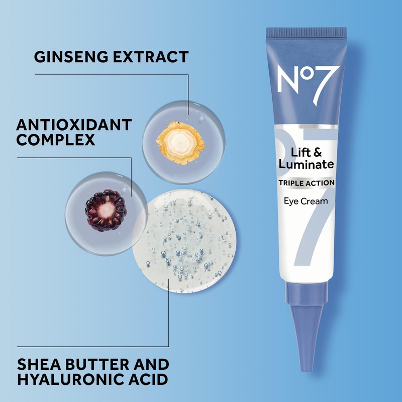 No7 Lift & Luminate TRIPLE ACTION Eye Cream 15ml Brand