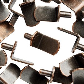 WidgetCo 5mm Antique Bronze L Shelf Pins, Shelf Supports, Architectural Finish (Qty 25)