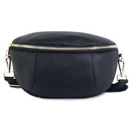 Grande Grace Genuine Leather Body Bag Pochette Shoulder Bag, Black