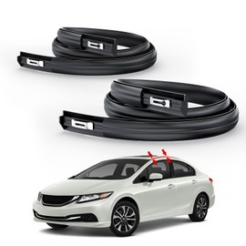 ItranMc Roof Drip Moulding Kit for 2012-2015 Honda Civic 4-Door Sedan, Black Rubber Weatherstrip Trim for Left & Right Side,Replace#74316TR0A01 74306TR0A01