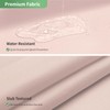 Blush No Hook Shower Curtain with Snap-in Fabric Liner Set,Slub