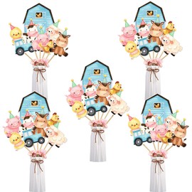 Farm Animal Centerpiece Sticks Farm Themed Birthday Party Supplies Animal Table Toppers for Boy Baby Shower 1st 2nd Barnyard Birthday Party Cow Sheep Pig Centerpiece Sticks Photo Booth Props