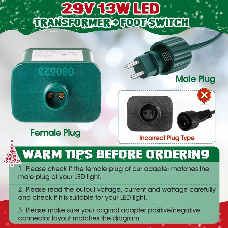 Meonum 29V LED Power Supply with Foot Switch, UL Listed