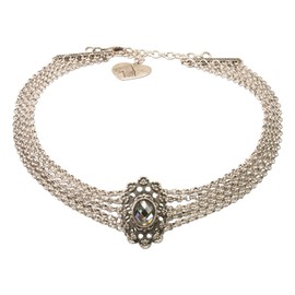 Alpenflüstern DHK228 Luzia Traditional Metal Choker Necklace – Elegant Costume Necklace – Nostalgic Women's Costume Jewellery, Dirndl Necklace with Middle Section in Traditional Colours, Metal, Luzia