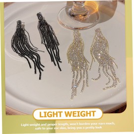 Healeved Rhinestone Dangle Earrings for Teen Long Tassel Design Lightweight and Eye Catching for Parties and Everyday Wear