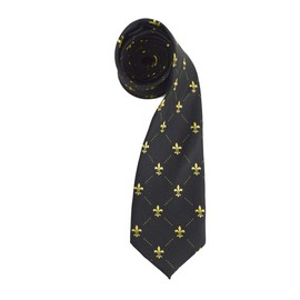 Royal Fleur De Lis Classic and Traditional Necktie, Luxurious Diamond Dotted Tie with a Satin Finish for Men.