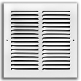 Truaire C170 10X08(Duct Opening Measurements) Sidewall or Ceiling Return Air Grille, 10-Inch x 8-Inch, White-Powder Coated