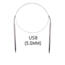 Circular Knitting Needles 32inches/80cm,Size US 8.0(5mm) Stainless Steel Round Knitting Needles for Handmade Knitting DIY