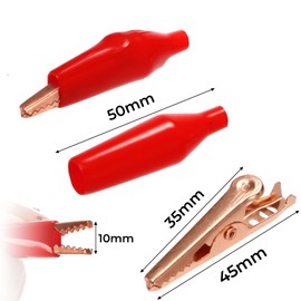 Eorbow 30 Packs Copper Alligator Electric Clips, Electrical Test Gator Jumper with Protective Insulation Cover, Crocodile Clamps with Aligned Jaws for Solder Circuit Link, Black and Red