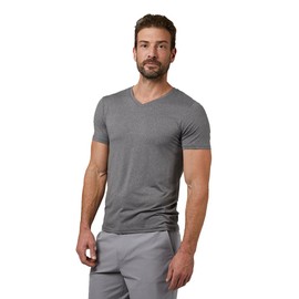 32 Degrees Mens Cool Quick Dry Active Lounge Basic Vneck T-Shirt, Grey Heather, XXLarge