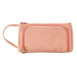 Pen Storage Bag Twill Open Window Fashionable Multifunctional Lovely Large Capacity Pencil Pouch for School Type 1 Cotton Linen Pink