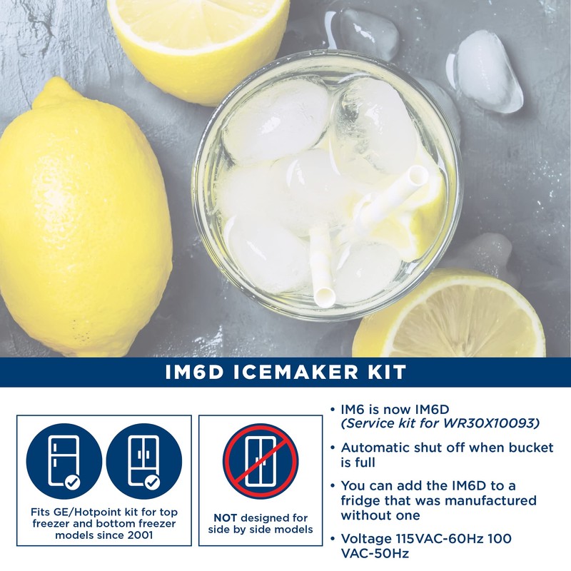 Refrigerator WR30X10093 IM6D Icemaker Kit, White