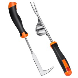 BOOLOOEN Weed Puller Tool,Portable Garden Weeder Tool,Rubber Handle Manganese Steel Weeding Tools,for Hand Weeder Puller for Vegetable Gardening Backyard Farm Planting & Uprooting Weeding Tool