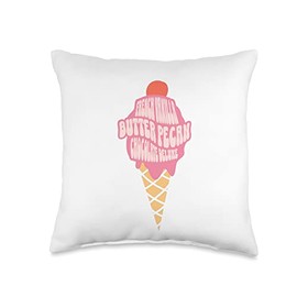 Ice Cream Hip Hop Quote 90s Hip Hop Anthem Ice Cream French Vanilla Butter Pecan Chocolate Deluxe Rap Throw Pillow, 16x16, Multicolor