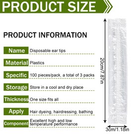 300 Stück Einweg Ohrenschützer Wasserdichte, Dusche Ohr Abdeckung, Einweg-Ohrenschützer aus Kunststoff, für Haarfärbemittel, Dusche, Baden, Bad, Spa, Friseursalon, Zuhause und Hotel