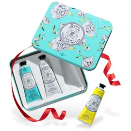La Chatelaine Hand Cream Trio Tin Gift Set, Natural Hand Lotion, Made in France with 20% Organic Shea Butter, Moisturizing (Gardenia, White Grapefruit, Citrus Fizz) 3 x 1 fl. oz.