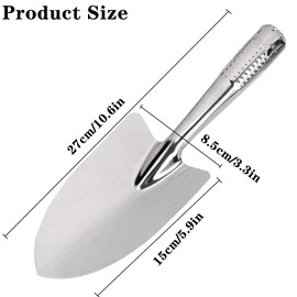 Garden Trowel Stainless Steel Rust Resistant Hand Shovel Garden Spade Small Gardening Hand Tools Shovels for Weeding, Transplanting and Digging