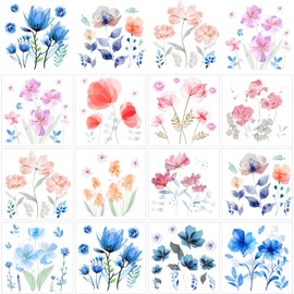 Transferencias de flores para manualidades – 12 hojas clásico de acuarela para muebles de flores de flores para decoración de manualidades, decoración de manualidades