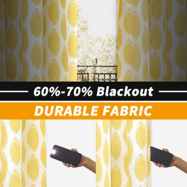 DriftAway Room Darkening Curtains for Living Room Bedroom 63 Inch Length Mid Century Modern Draperies Ikat Polka Dot Pattern Thermal Grommet Window Treatment 2 Panels