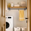 EZYDECOR Closet Rod Bracket Shelf Bracket with Hook Black Closet