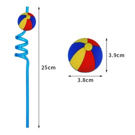 Pack of 30 Reusable Plastic Drinking Straws - Game Controller, Football, Dinosaur and Fruit Straws for Kids Girls Boys Birthday Party Supplies Baby Shower Decorations