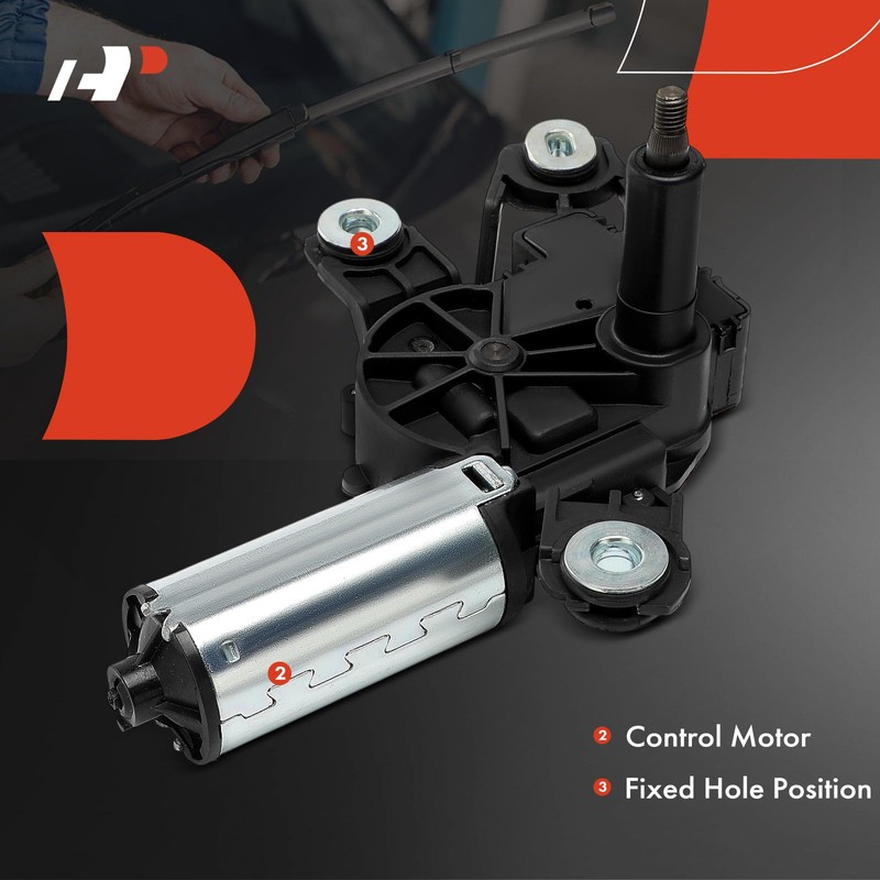 A-Premium Rear Windshield Wiper Motor Compatible with Volkswagen e-Golf 2015-2019,