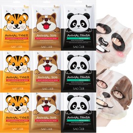 9 Pcs Animal Facial Mask - Hydrating Face Masks Skincare - Skincare for Girls 10-12 - Face Mask Skin Care Women Gifts - Spa Party Supplies for Girls - Moisturizing Facial Masks for Women Skin Care