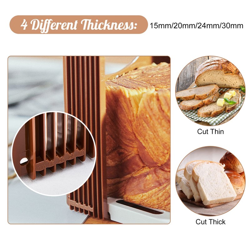 Bread Slicer, Manual Folding Bread Slicer, Foldable Adjustable Bread Cutter