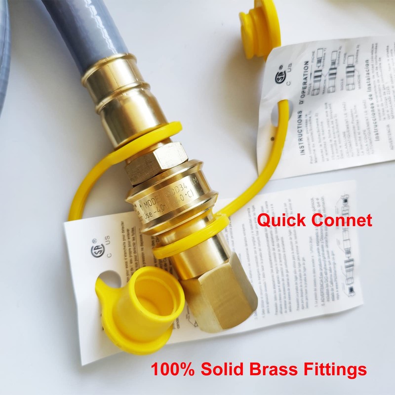 GRILLJOB 15FT 3/4" ID Natural Gas Hose with 3/4 Quick