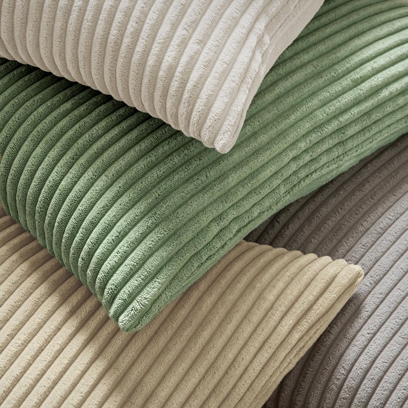 MIULEE Set of 2 Striped Corduroy Square Throw Pillow Case