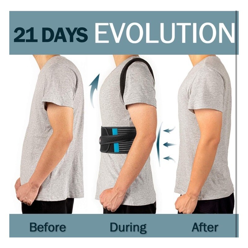 Featol Posture Corrector Unisex Adjustable Back Belt Support Brace Strap-Large
