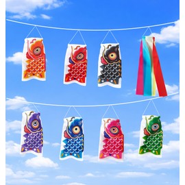 YonTens Carp Streamer, Mini Koinobori, 5-Color Streamer, 7-Color Carp, Mini Koinobori, Garden, Veranda, Indoor, Boys, Festival, Children's Day, May Decoration