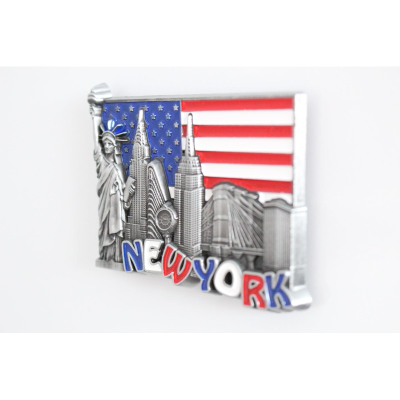 New York (USA) - 3D Metal Fridge Magnet for Kitchen