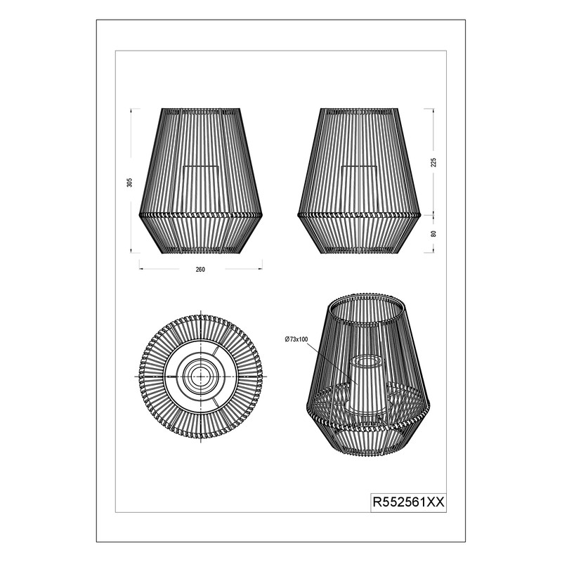 Reality Leuchten Mineros R55256111 Solar LED Outdoor Table Light Plastic