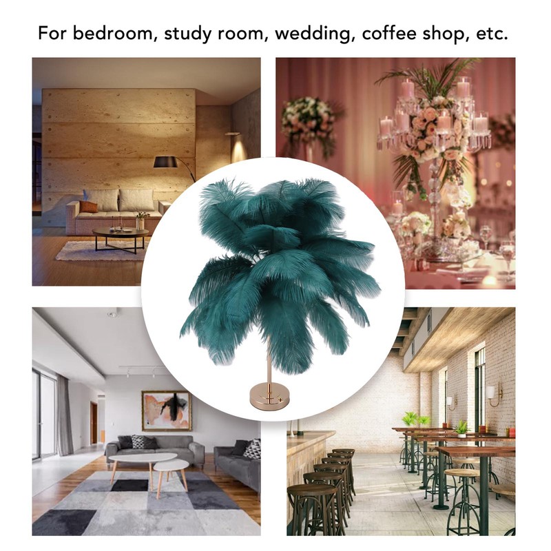 Decorative Table Lamp 30PCS Feathers USB Rechargeable Light Touch Control