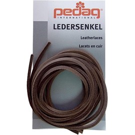 pedag Shoelaces, Genuine Domestic Product, Leather, Shoelaces, Leather Laces, Square Laces, 0.1 inch (3 mm), Made in Germany, Boots, Sneakers, Men's, dark brown