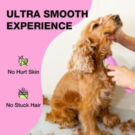 Petopia Dog Clippers for Grooming - Low Noise Electric Dog Trimmer Cordless Rechargeable Dog Hair Clippers, 3-Speed & LCD Dog Grooming Kit for Dogs Cats Pets (Pink)
