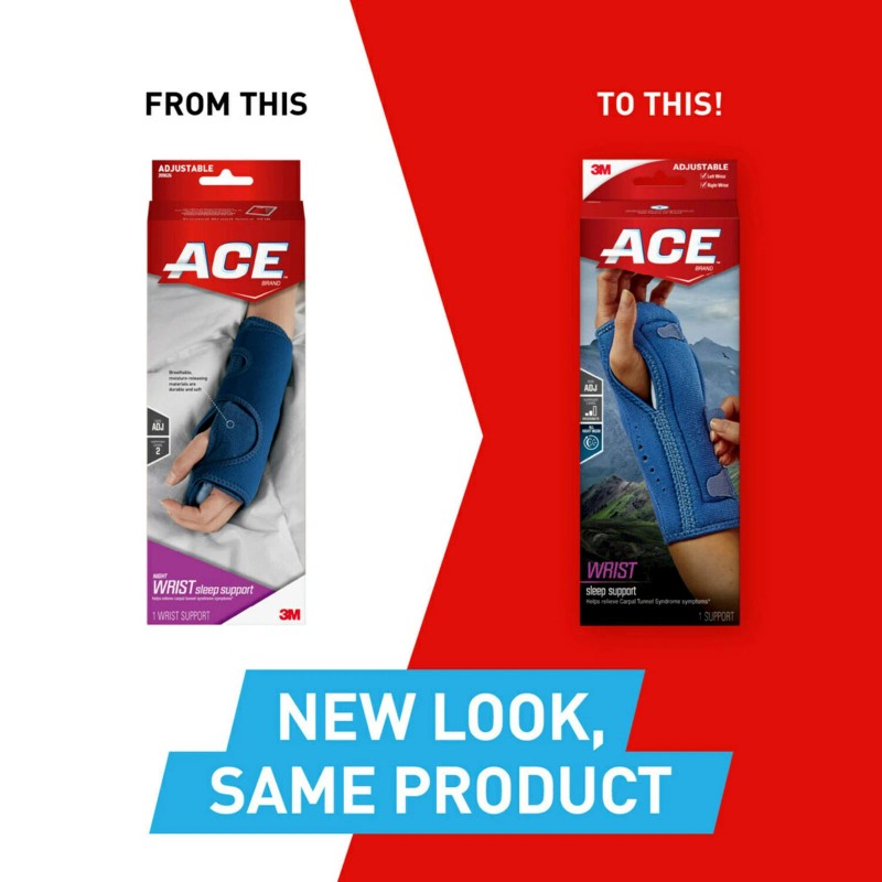 ACE Night Wrist Sleep Support, Adjustable, Blue, Helps Provide Relief